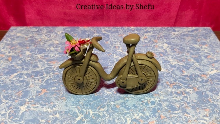 DIY how to make bicycle with clay || miniature clay bicycle || clay handmade bicycle