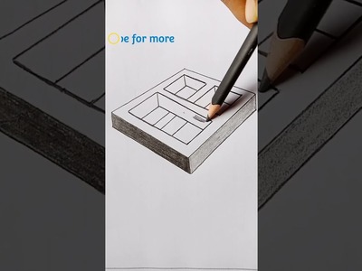 How To draw 3D optical illusion.Tricky 3d drawing #shorts #art #3d #drawing