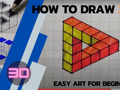 How to draw a 3D - Easy Art for beginner