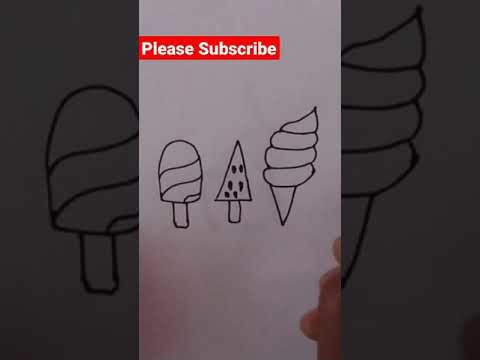 How To Draw A Super Cute Ice Creams | Easy Drawings #shorts #drawing #painting #art #xiaolin #colour