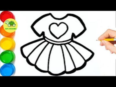 How to Draw dress | Dress Colouring Page | Learn to Draw | Step by Step