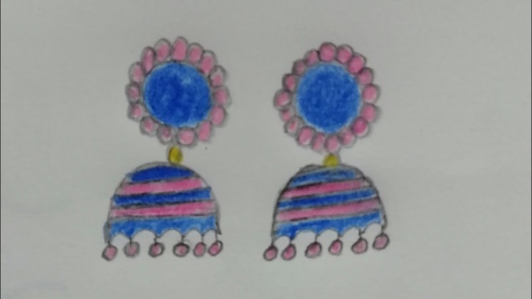 How to draw jhumka earrings designs