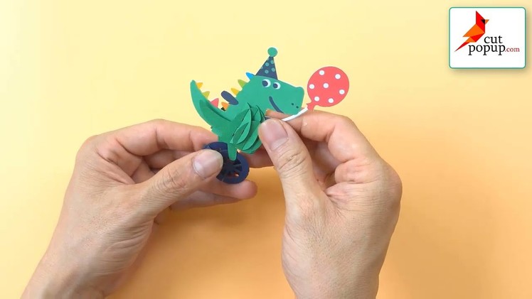 How to made Alligator Happy Birthday Pop Up 3D Greeting Card