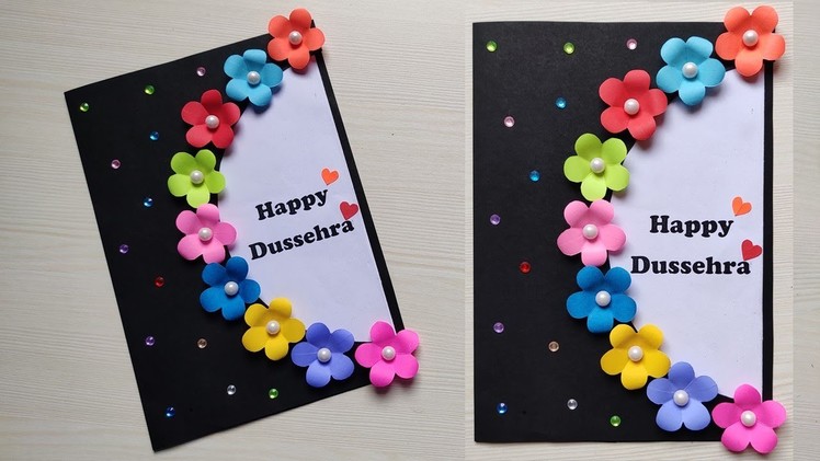 How to make greeting card for Dussehra | Happy Dussehra greeting card Making Ideas |