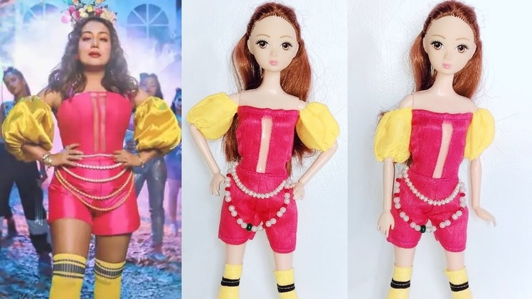 Neha Kakkar Inspire Look For Barbie | DIY Doll Dress Craft | D Creating