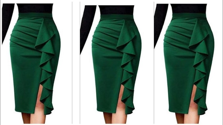 TRENDY DRAPE  FLOUNCE SKIRT || Cutting and Sewing