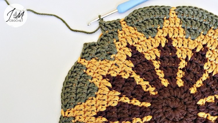 Crochet Sunflower Inspired Hotpad | Round Crochet Pot Holder | How to crochet | Tapestry Crocheting
