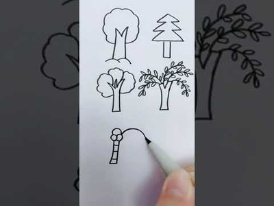 Easy Way to Draw Picture of Trees