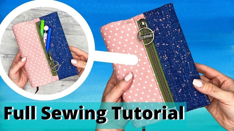Fabric Book Cover Free Pattern - ???? Hidden Pencil Case inside!!