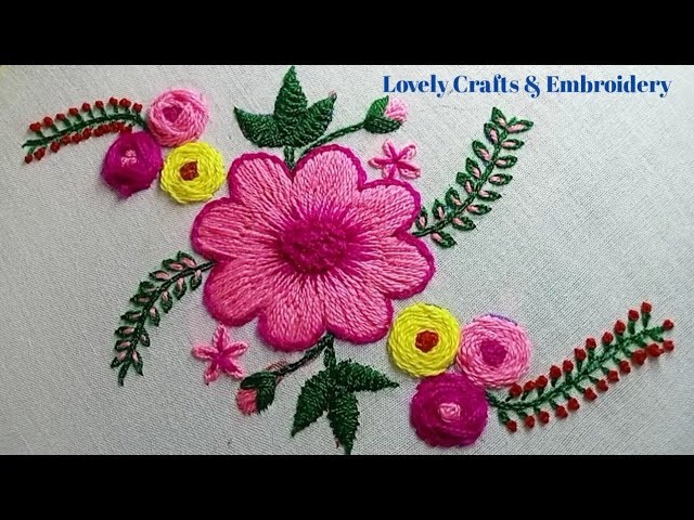 Hand embroidery latest flowers design,different Flowers embroidery, tutorial on flowers embroidery.