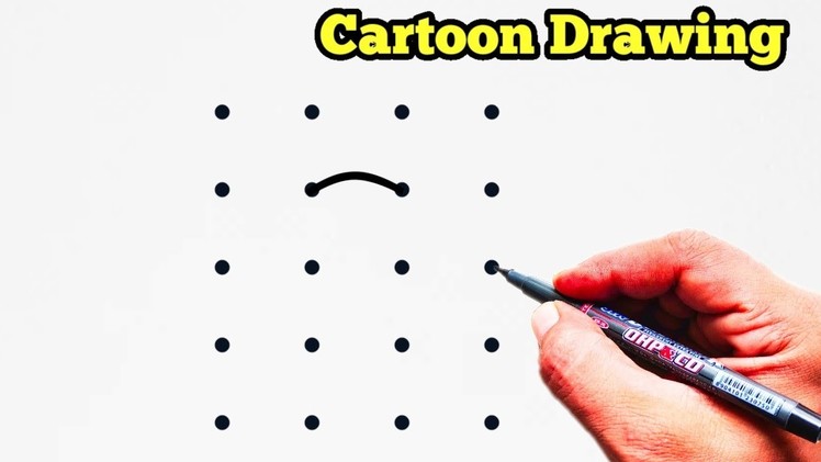 How to Draw Cartoon From Dots | Easy Cattoon Drawing Tutorial | Dots Drawing