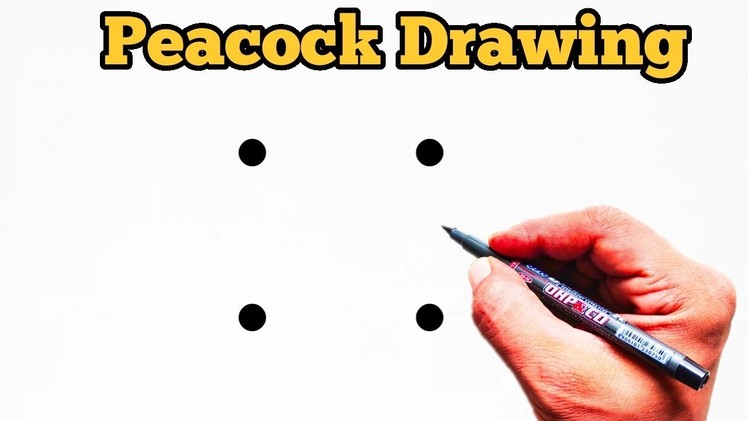 How To Draw Peacock With 2×2 Dots Easy | How To Draw A Peacock Flying Easy | Dots Drawing