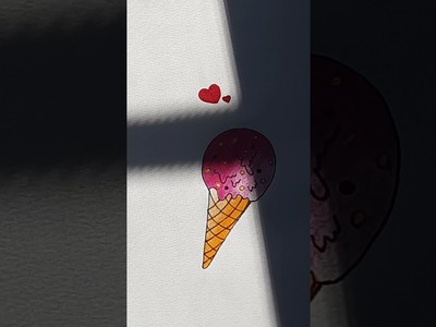 How to draw romantic ice cream| drawing | step by step | easy | #shorts #drawing #art #painting