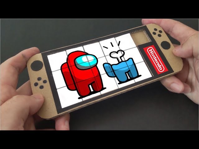 How to make Nintendo Switch OLED Among Us Cardboard Puzzle Game｜Cardboard Game Paper Craft DIY