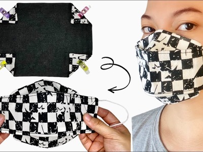 Just fold the corners, No cutting!! Easy way to make 3D Face Mask Reversible