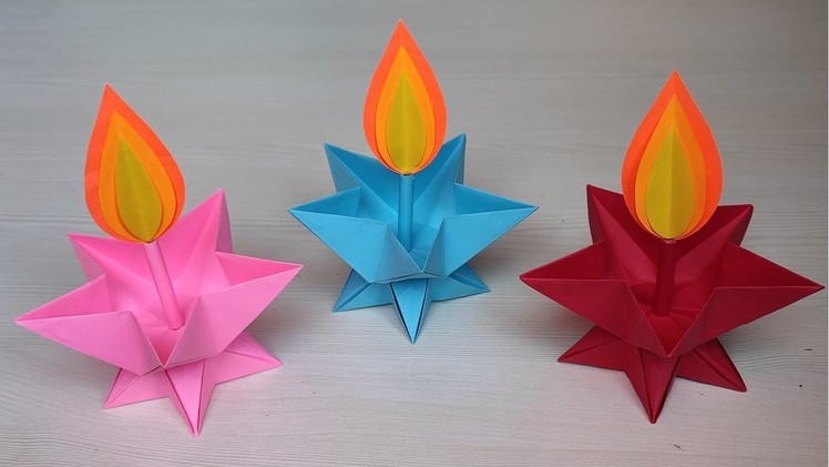 Origami Paper Diya Making | Diya Decoration | Diwali Decoration Ideas At Home |