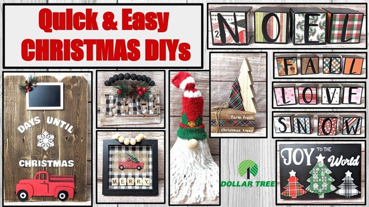 $1 HIGH END QUICK EASY DOLLAR TREE CHRISTMAS DIY | Craft Show Ideas | WOOD DECOR | RED TRUCKS GNOMES