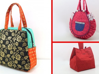 3 Handbags Designs Cutting & Stitching l DIY Handbags l Sewing l Sonali's Creations