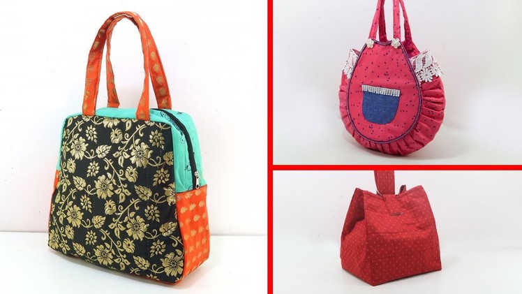 3 Handbags Designs Cutting & Stitching l DIY Handbags l Sewing l Sonali's Creations