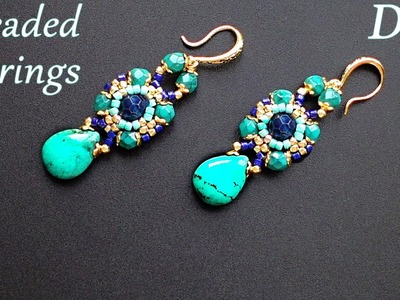 Beaded Earrings with Pendant DIY Jewelry Making Tutorial
