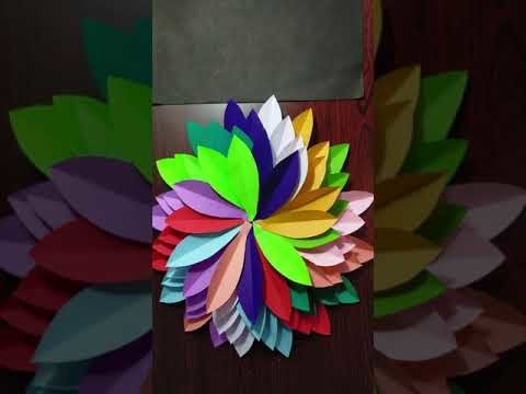 Beautiful paper Flower wall hanging Craft Ideas - DIY Room Decor Ideas | #Shorts #colourpapercraft