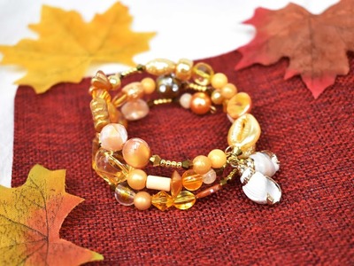 Beebeecraft DIY Multilayer bracelet with acrylic beads and glass beads