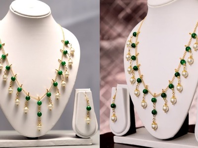 Bridal Wear DIY Pearls Necklace Making at Home ???????????????????? #diynecklace #shorts #barsaatkidhun