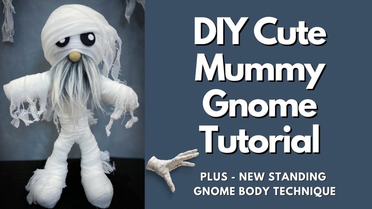 DIY Cute Mummy Gnome Tutorial.Halloween Gnome.No Sew Gnome