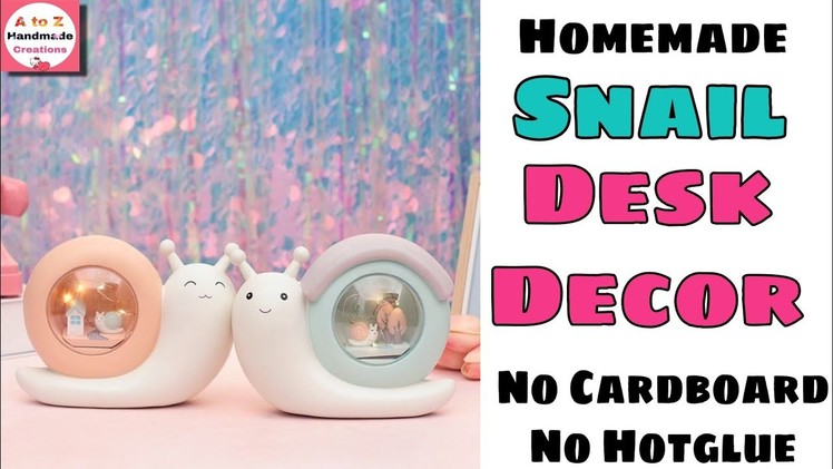 DIY Desk Decoration Idea. how to make cute snail desk decor with Paper.diy room decor. school Hack