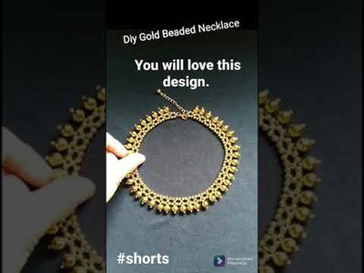 ❤️DIY GOLD BEADED NECKLACE. #SHORTS.