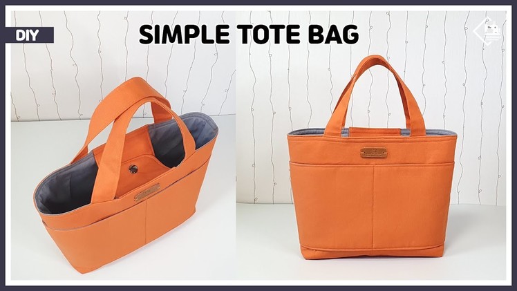 DIY SIMPLE TOTE BAG. Canvas tote bag.  sewing tutorial [Tendersmile Handmade]