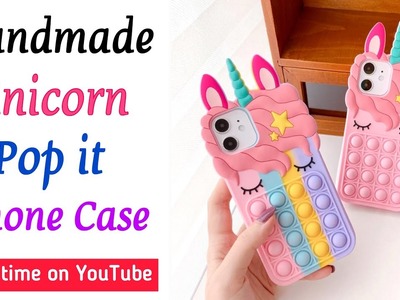 Handmade Unicorn Pop It Phone Case.DIY Phone Cover.Paper Craft. Girl Crafts. DIY Fidget Toy.ASMR