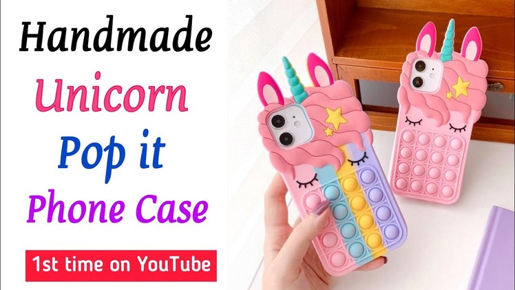 Handmade Unicorn Pop It Phone Case.DIY Phone Cover.Paper Craft. Girl Crafts. DIY Fidget Toy.ASMR