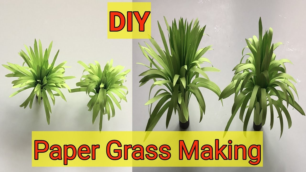 How To Make Paper Grasspaper Grassdiy Paper Grasspaper Craftmaking Grass Out Of Paperdiy Grass