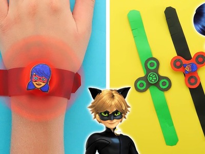 Make your Paper Gaming Watch - Ladybug and Chat Noir. Fidget Spinner Bracelets. Miraculous Ladybug ????
