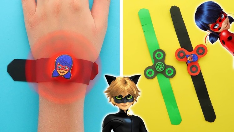 Make your Paper Gaming Watch - Ladybug and Chat Noir. Fidget Spinner Bracelets. Miraculous Ladybug ????