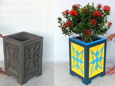 Making cement pots at home - Cement craft ideas