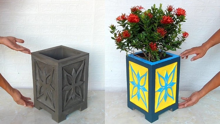 Making cement pots at home - Cement craft ideas