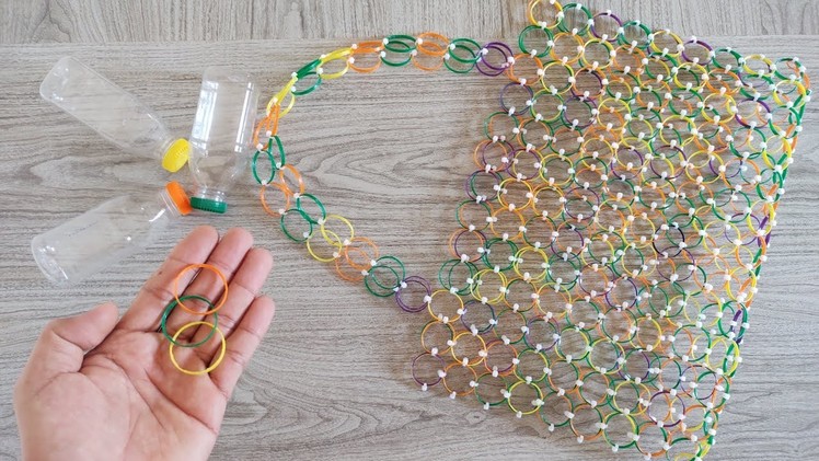 MAKING HANDBAG FROM PLASTIC BOTTLE CAP | The Most Amazing Handmade Plastic Craft | DIY Arts & Crafts