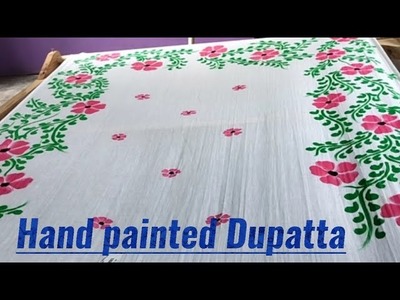 Orna.Dupatta or scarf Painting Tutorial.