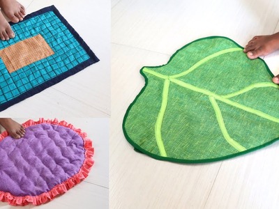 3 Doormat making from old clothes l Old Clothes Hacks l DIY Floor Mats l Sonali's Creations