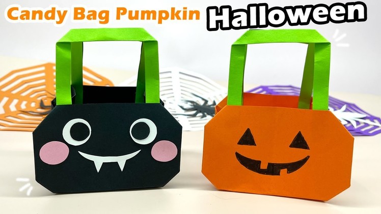 Cách làm Giỏ đựng kẹo Halloween | DIY Halloween Candy Pumpkin Bag | Liam Channel