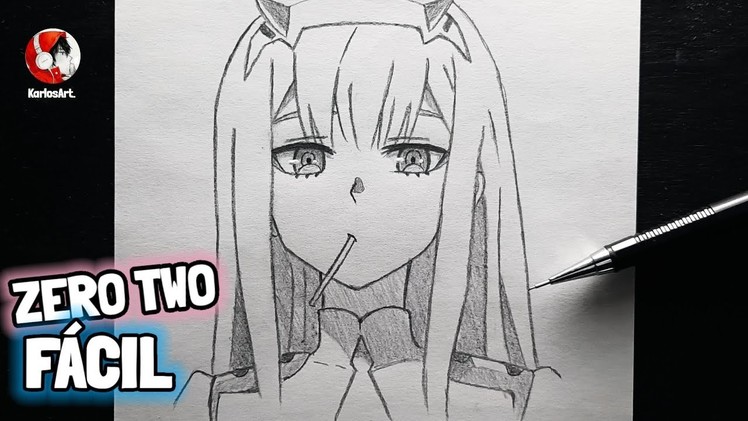 Cómo Dibujar A ZERO TWO | PASO A PASO FACIL A LAPIZ | how to draw zero two. anime