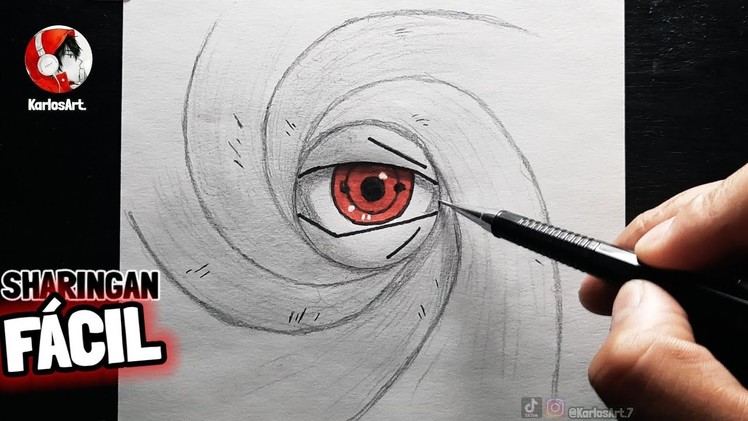Cómo Dibujar EL SHARINGAN De Obito (????)| anime | PASO A PASO FACIL | How To Draw obito
