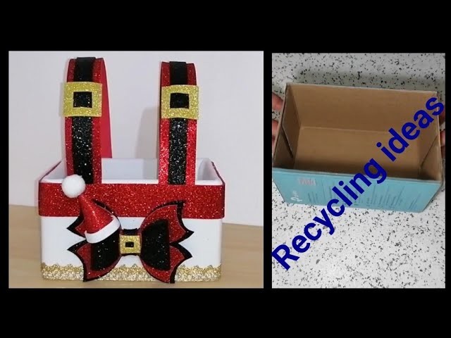 #diy #christmas Decor.Recycling ideas.Cestino natalizio Fai da te.Foam sh Crafts.DIY Christmas boxer