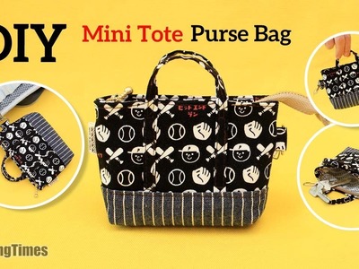 DIY Mini Tote Purse Bag | Cute Money Pouch Sewing Tutorial [sewingtimes]