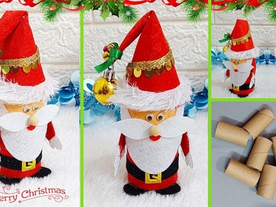 DIY Santa gift box making idea with empty roll |Best out of waste Christmas Decoration idea????103