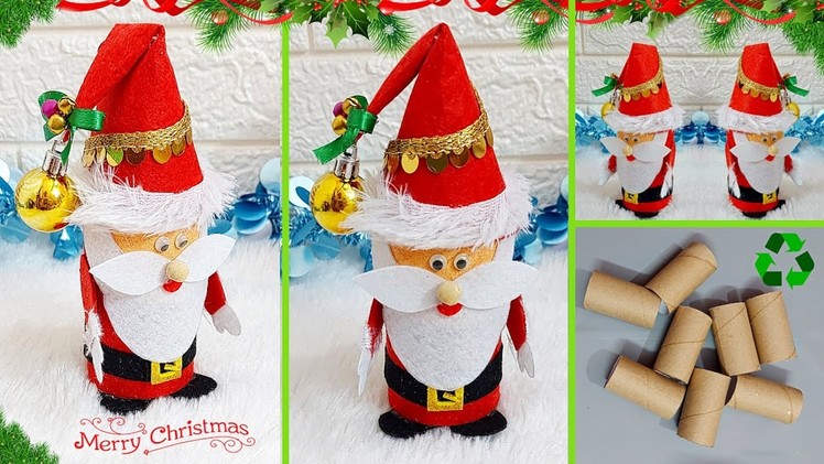 DIY Santa gift box making idea with empty roll |Best out of waste Christmas Decoration idea????103