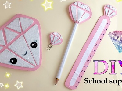 Diy school supplies without glue gun | diy diamond school supplies set | how to make school supplies