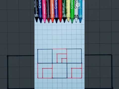 Easy 3d on graph paper #opticalillusion #art #easydrawing